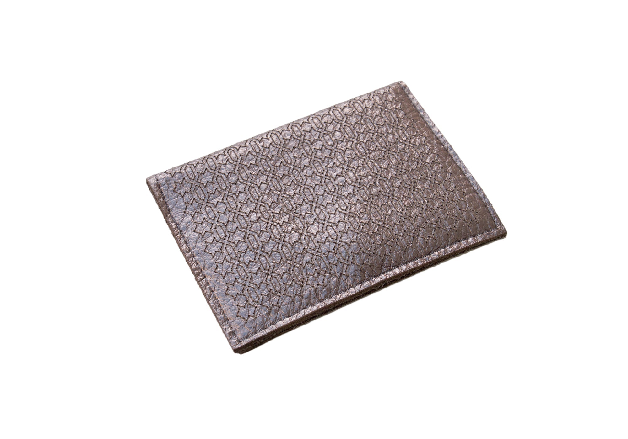 pewter estrella leather card case