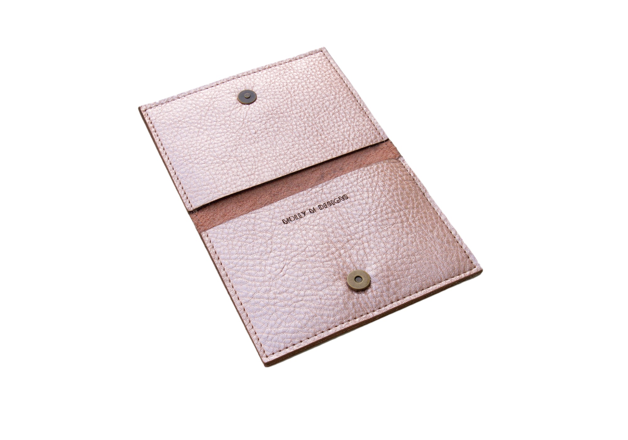 rose gold estrella leather card case