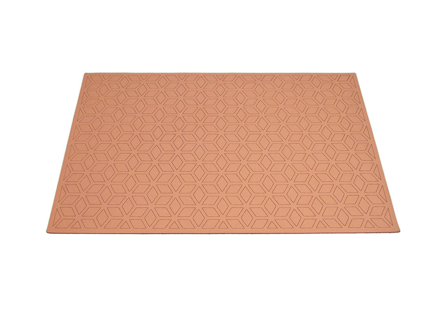 coral leather placemat