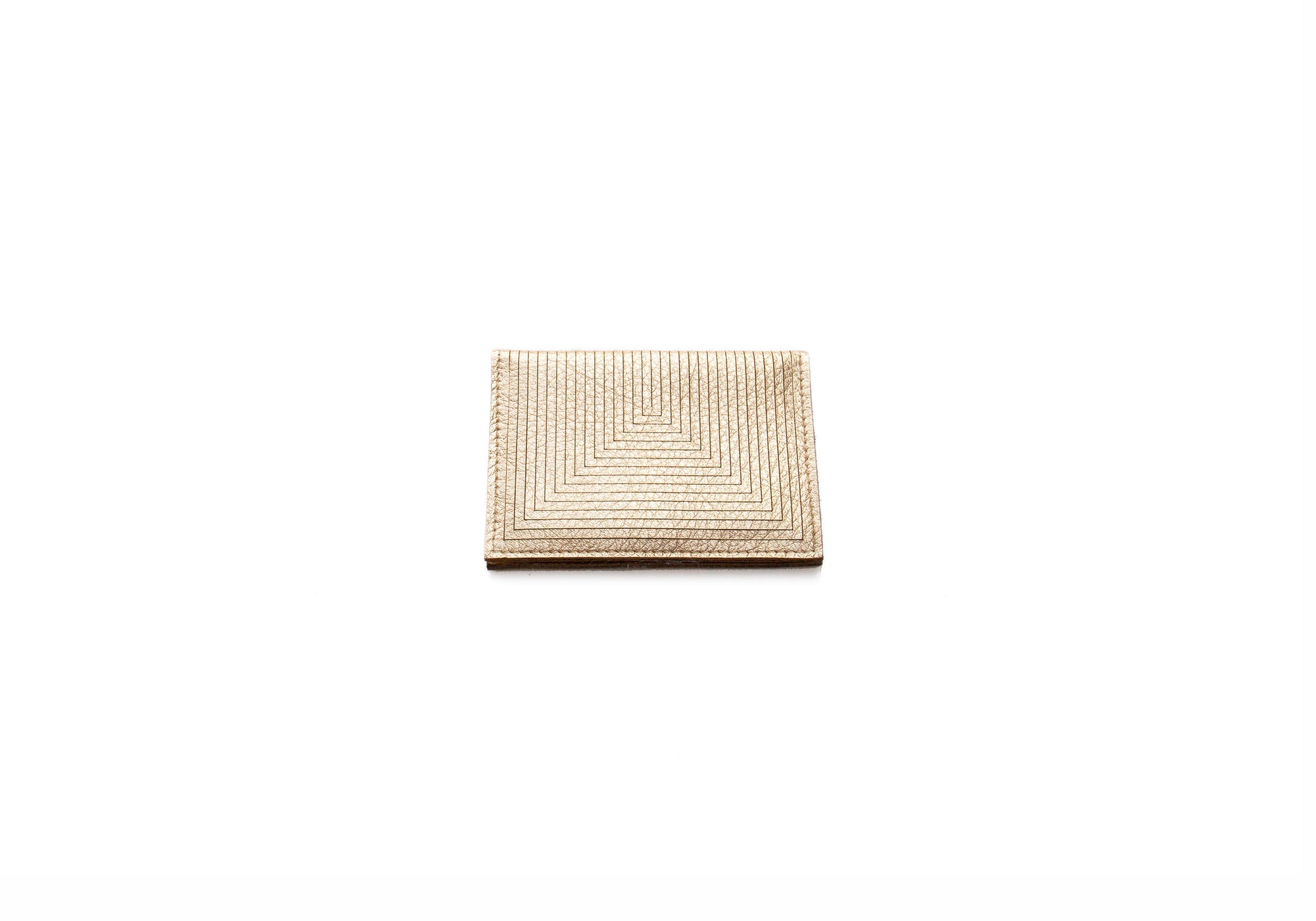 gold leather card case