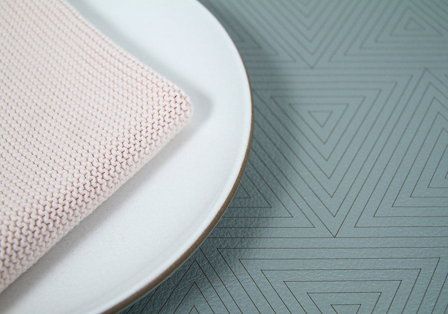 grey leather placemat