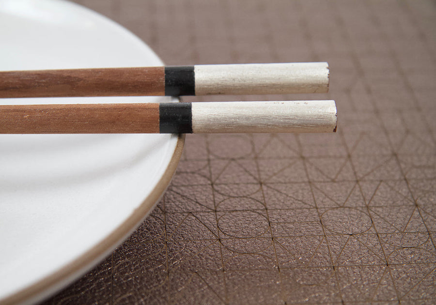pewter leather placemat