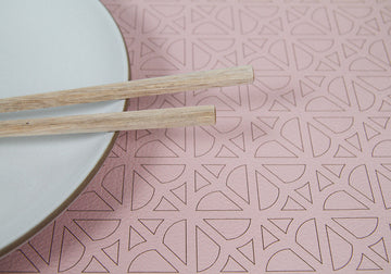 peach leather placemat