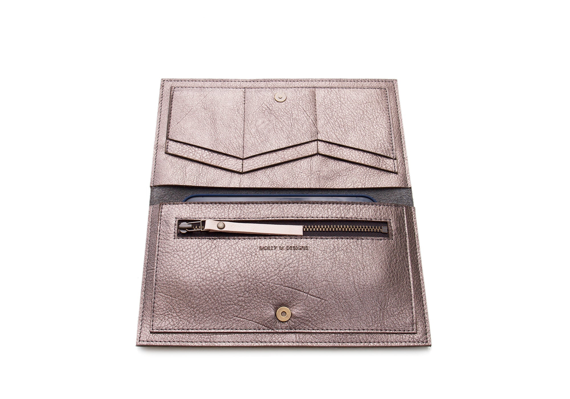 pewter leather wallet