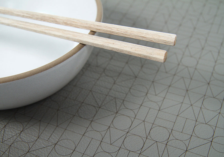 taupe leather placemat