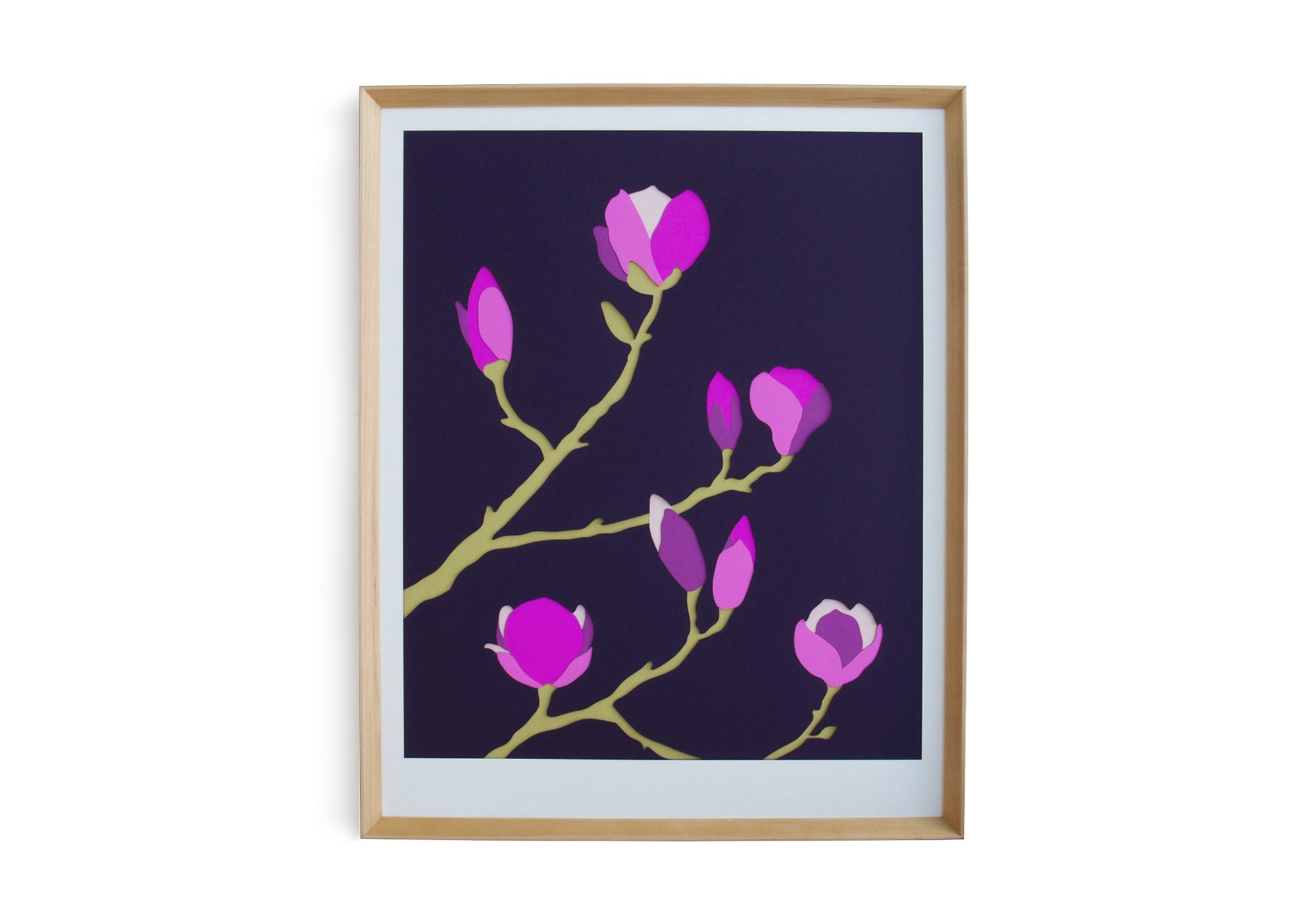 violet magnolia blossoms